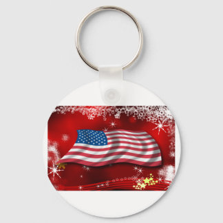 USA Christmas Keychain