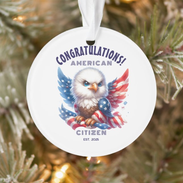 USA Citizenship Congratulations American Card Ornament (Tree)