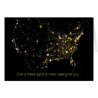 USA City Lights at Night Cards