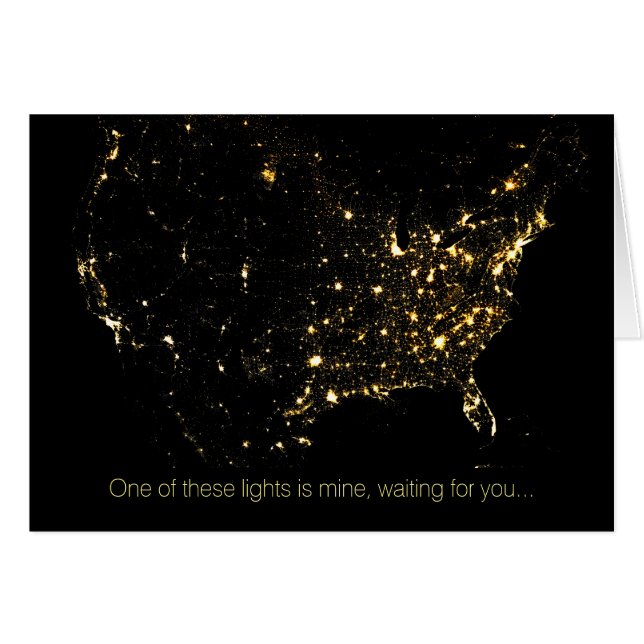 USA City Lights at Night Cards (Front Horizontal)