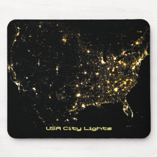 USA City Lights at Night Mouse Pad