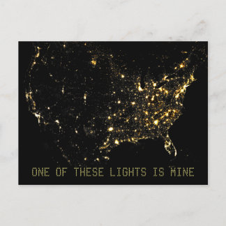 USA City Lights at Night Postcard