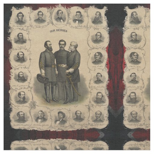 🏛️ USA Civil War Heroes History Buff Fabric