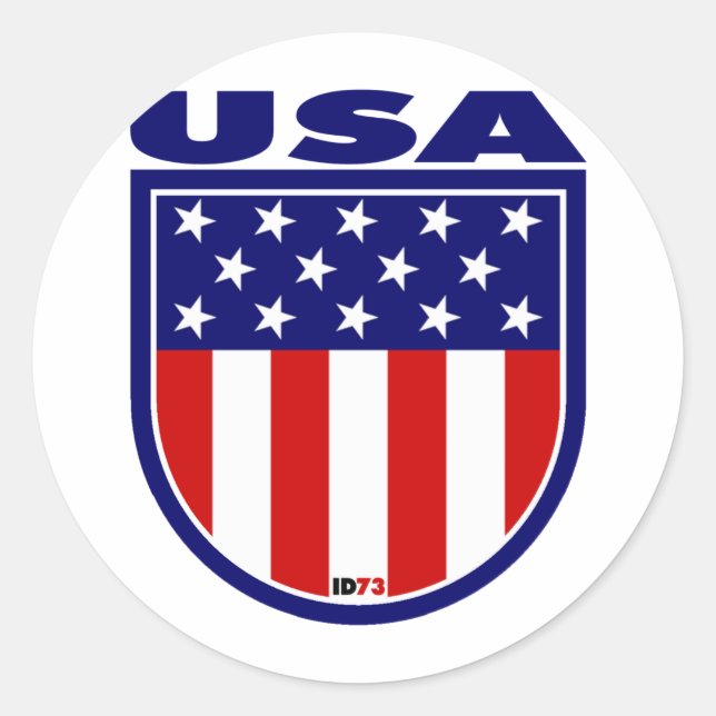 USA CLASSIC ROUND STICKER (Front)
