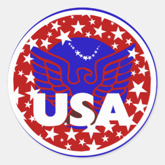 USA CLASSIC ROUND STICKER