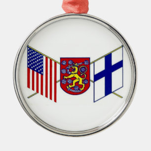 USA-Coat of Arms-Finland Metal Ornament