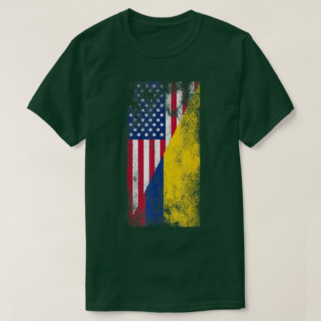 USA Colombia FlagsUnited States of America, Colomb T-Shirt (Design Front)