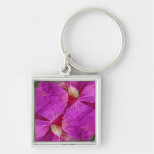 USA, Colorado, Boulder. Clematis flower montage Keychain