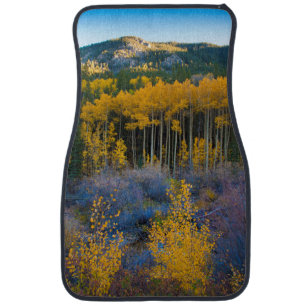 USA, Colorado. Bright Yellow Aspens in Rockies Car Floor Mat