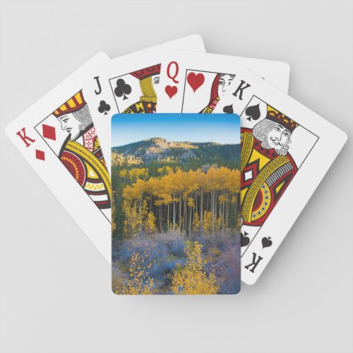 USA Colorado Bright Yellow Aspens in Rockies Playing Cards