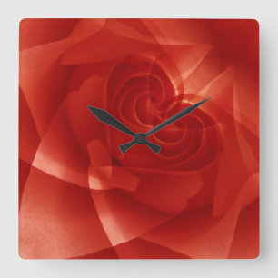 USA, Colorado, Lafayette. Red rose montage Square Wall Clock