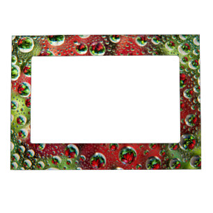 USA, Colorado, Lafayette. Water bubbles on glass 3 Magnetic Picture Frame