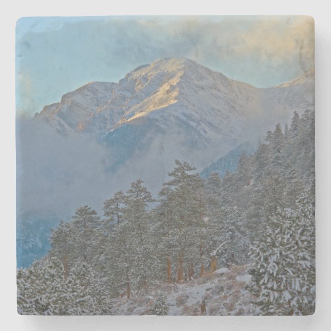 USA, Colorado, Mountains In Estes Park Stone Coaster (Front)