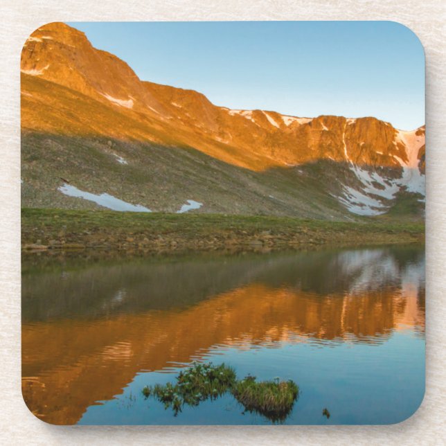 USA, Colorado, Mt. Evans. Summit Lake Reflection Beverage Coaster (Front)