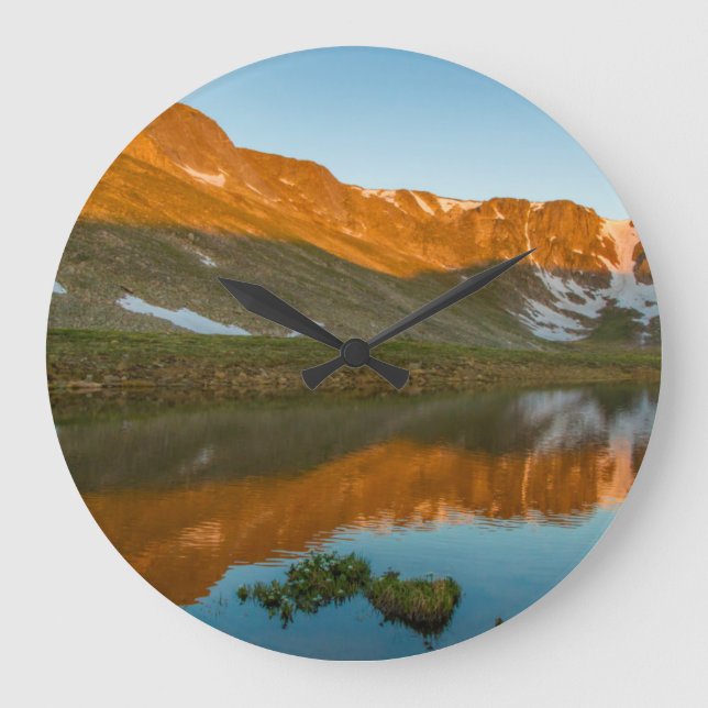 USA, Colorado, Mt. Evans. Summit Lake Reflection Large Clock (Front)