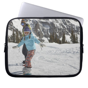 USA, Colorado, Telluride, Father and daughter 2 Laptop Sleeve