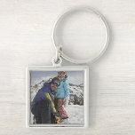 USA, Colorado, Telluride, Father and daughter Keychain