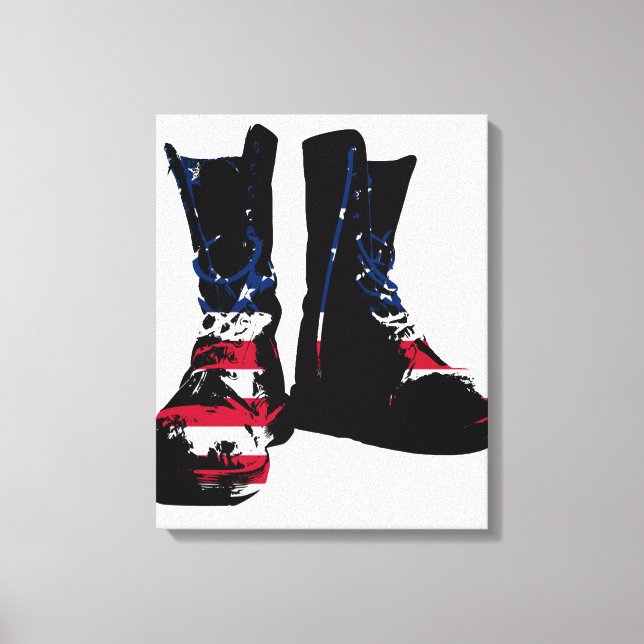 USA Combat Boots Canvas Print (Front)