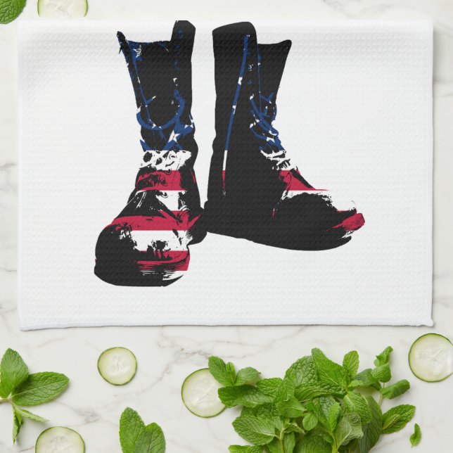 USA Combat Boots Kitchen Towel (Folded)