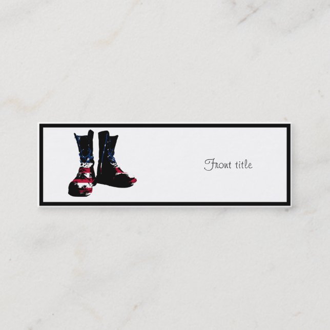 USA Combat Boots Mini Business Card (Front)