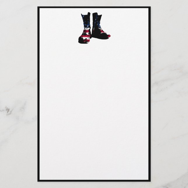 USA Combat Boots Stationery (Front)