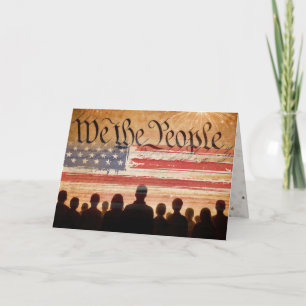 USA Constitution With Flag for Birthday Card