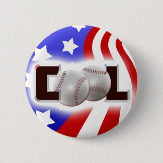 USA Cool Baseball Shine Pinback Button
