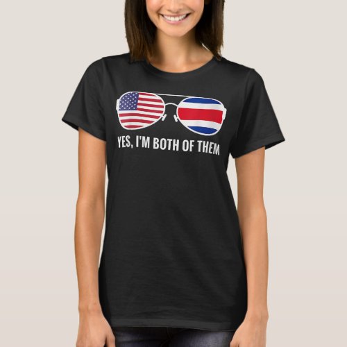 USA Costa Rica Flag Sunglasses Costa Rican America T_Shirt