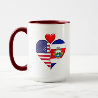 USA Costa Rica Heart flags Hispanic Heritage Mug