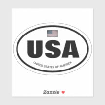 USA country code American flag oval vinyl