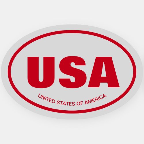 USA country code transparent oval vinyl sticker