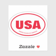 USA country code transparent oval vinyl sticker