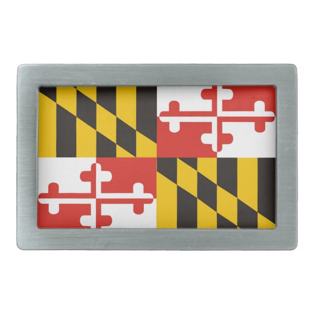 usa country state maryland flag belt buckle (Front)