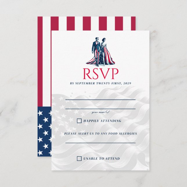 USA Couple RSVP Card (Front/Back)