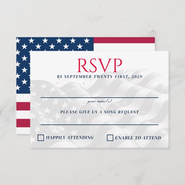 USA Couple RSVP Card (Front/Back)