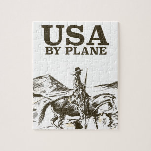 USA Cowboy Travel poster Jigsaw Puzzle
