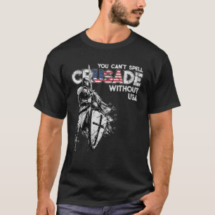 USA Crusade Design Knights Templar American Flag D T-Shirt