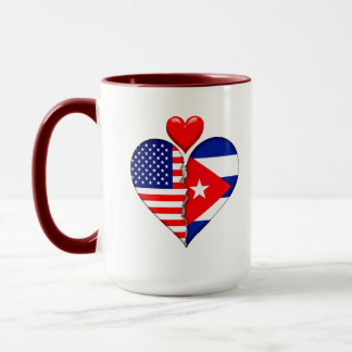 USA Cuba Heart flags Spanish Hispanic Heritage Mug
