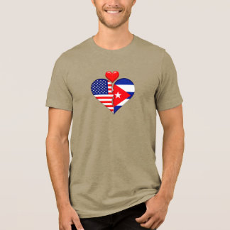 USA Cuba Heart flags Spanish Hispanic Heritage Tri-Blend Shirt