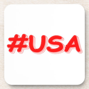 "#USA" Cute Design. Buy Now Beverage Coaster