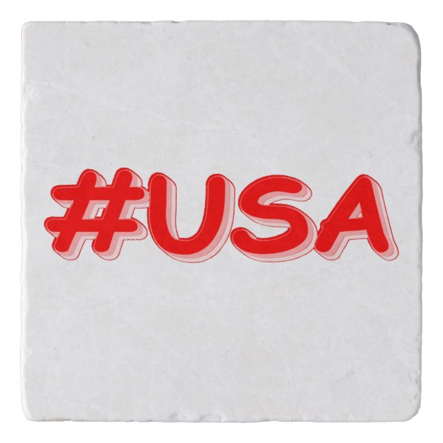 "#USA" Cute Design. Buy Now Trivet (Front)