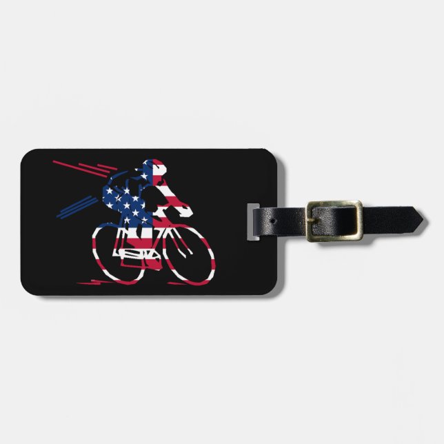 USA Cyclist Luggage Tag (Front Horizontal)
