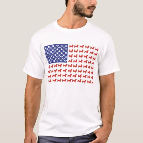 USA Dachshund American Flag T_Shirt