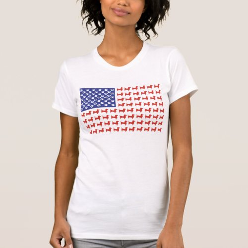 USA Dachshund American Flag T_Shirt