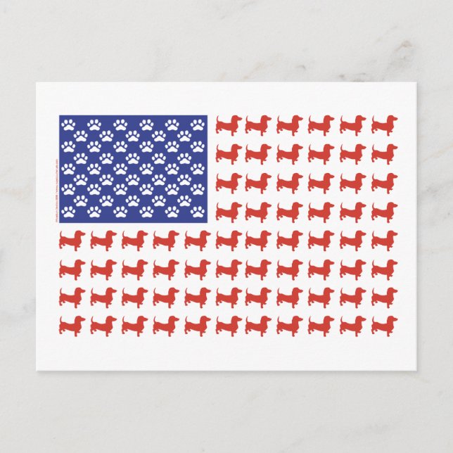 USA Dachshund Postcard (Front)