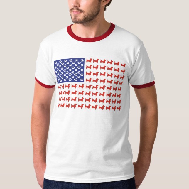 USA Dachshund T-Shirt (Front)
