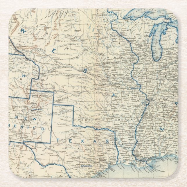 USA Dec 1860 Square Paper Coaster (Front)