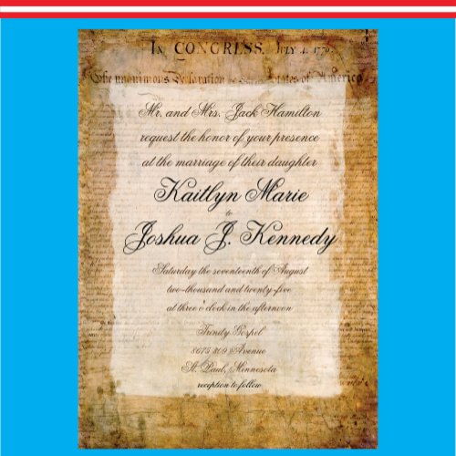 USA Declaration Independence Amazing Parchment Invitation