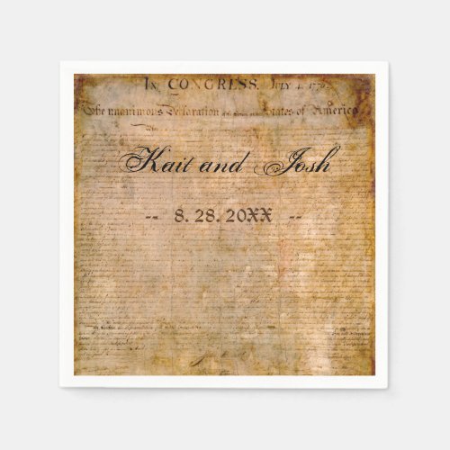 USA Declaration Independence Amazing Parchment Paper Napkins