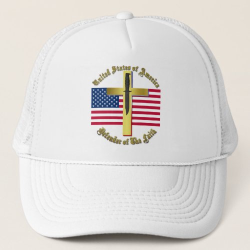 USA Defender of The Faith Trucker Hat